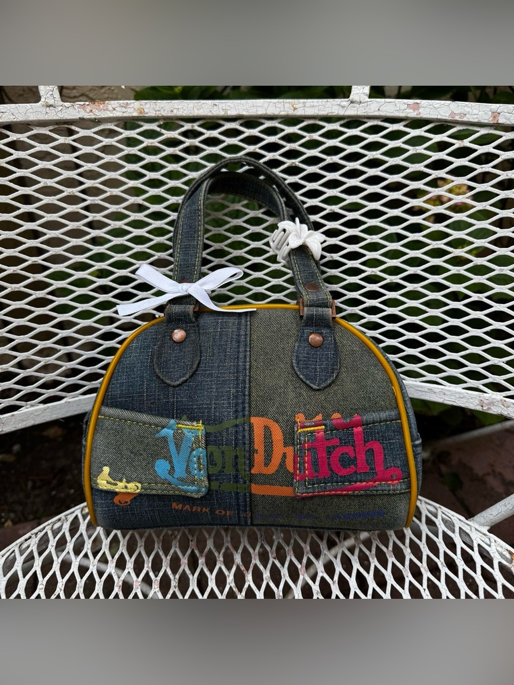 Y2K Von Dutch Denim Mini Bag